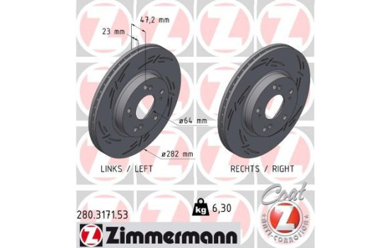 Brake disc BLACK Z 280.3171.53 Zimmermann