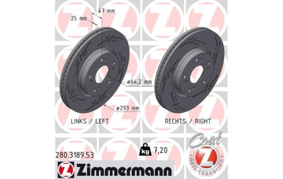 Brake disc BLACK Z 280.3189.53 Zimmermann