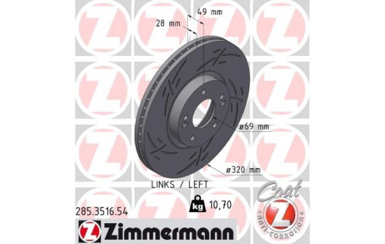 Brake disc BLACK Z 285.3516.54 Zimmermann
