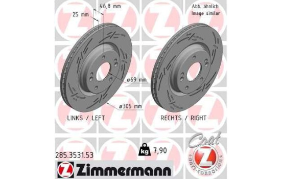 Brake Disc BLACK Z 285.3531.53 Zimmermann