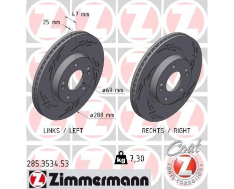 Brake disc BLACK Z 285.3534.53 Zimmermann