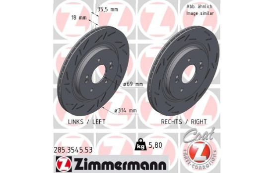 Brake disc BLACK Z 285.3545.53 Zimmermann