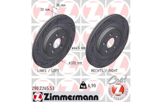 Brake disc BLACK Z 290.2265.53 Zimmermann