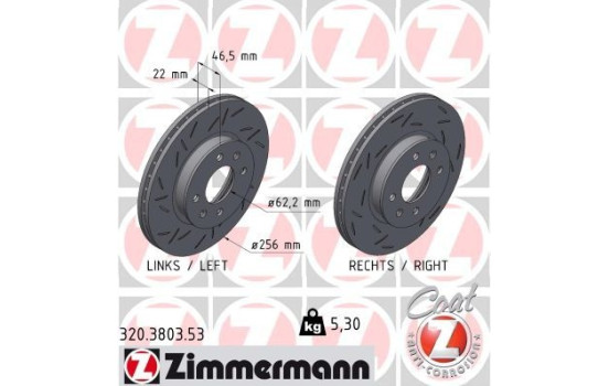 Brake disc BLACK Z 320.3803.53 Zimmermann