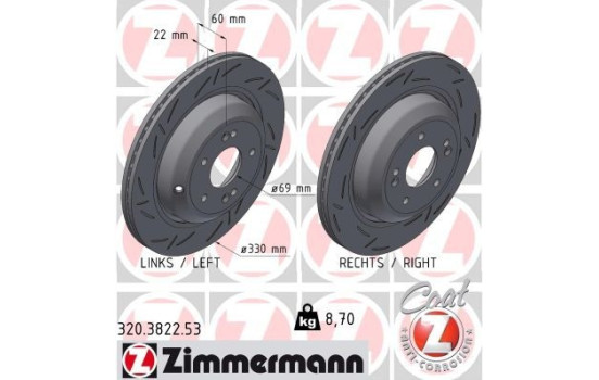 Brake disc BLACK Z 320.3822.53 Zimmermann