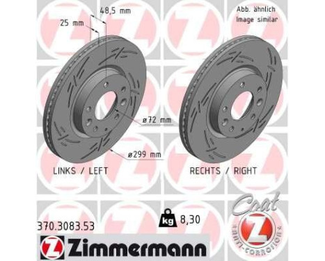 Brake Disc BLACK Z 370.3083.53 Zimmermann, Image 2