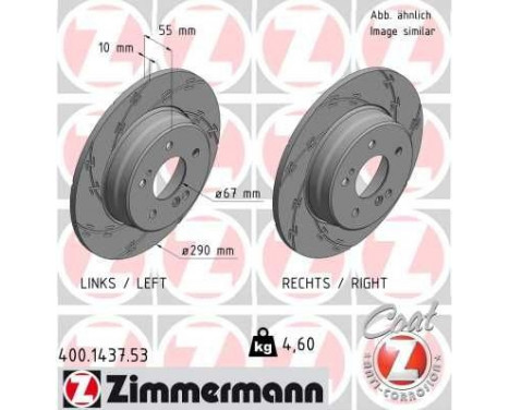 Brake Disc BLACK Z 400.1437.53 Zimmermann, Image 2