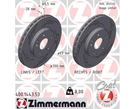 Brake Disc BLACK Z 400.1443.53 Zimmermann, Image 2
