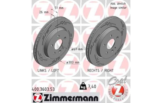 Brake Disc BLACK Z 400.3603.53 Zimmermann, Image 2