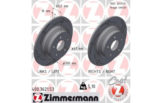 Brake Disc BLACK Z 400.3621.53 Zimmermann, Image 2