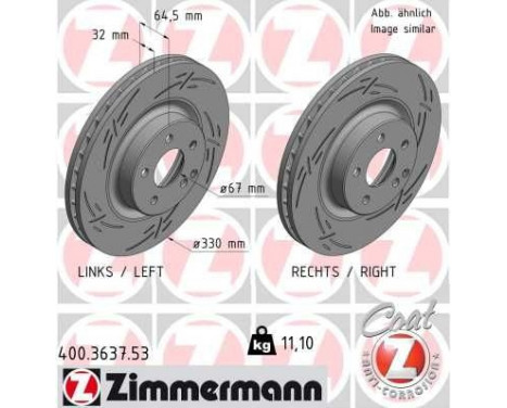 Brake Disc BLACK Z 400.3637.53 Zimmermann, Image 2