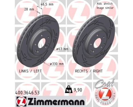 Brake disc BLACK Z 400.3646.53 Zimmermann