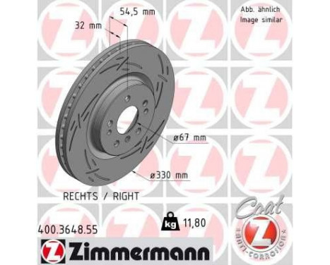 Brake Disc BLACK Z 400.3648.55 Zimmermann, Image 2