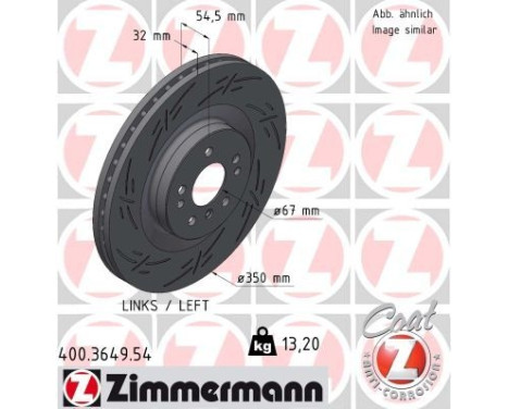 Brake Disc BLACK Z 400.3649.54 Zimmermann, Image 2