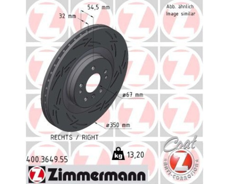 Brake Disc BLACK Z 400.3649.55 Zimmermann, Image 2