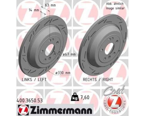 Brake Disc BLACK Z 400.3650.53 Zimmermann, Image 2