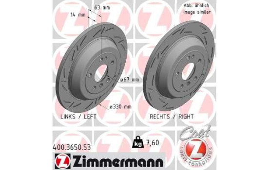 Brake Disc BLACK Z 400.3650.53 Zimmermann, Image 2