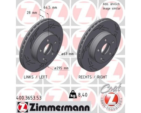 Brake Disc BLACK Z 400.3653.53 Zimmermann, Image 2
