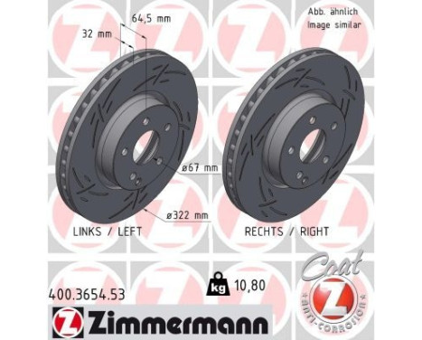 Brake Disc BLACK Z 400.3654.53 Zimmermann, Image 2