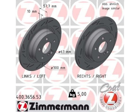 Brake Disc BLACK Z 400.3656.53 Zimmermann, Image 2