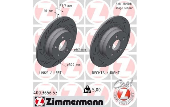Brake Disc BLACK Z 400.3656.53 Zimmermann, Image 2