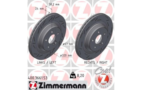 Brake disc BLACK Z 400.3661.53 Zimmermann