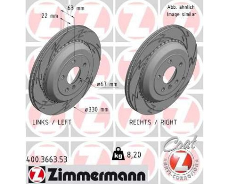 Brake Disc BLACK Z 400.3663.53 Zimmermann, Image 2