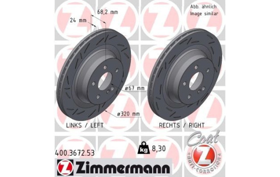 Brake disc BLACK Z 400.3672.53 Zimmermann