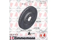 Brake disc BLACK Z 400.3676.55 Zimmermann