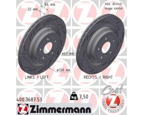Brake disc BLACK Z 400.3687.53 Zimmermann