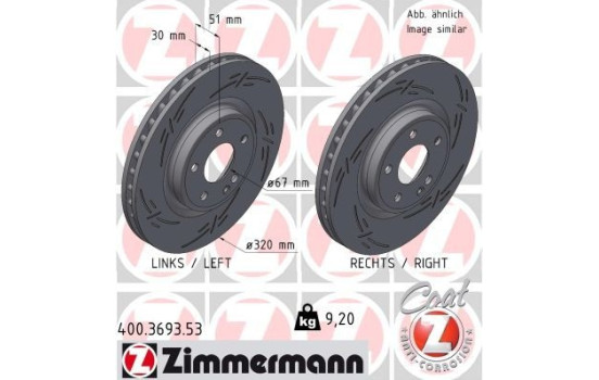 Brake disc BLACK Z 400.3693.53 Zimmermann