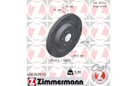 Brake disc BLACK Z 400.3699.55 Zimmermann