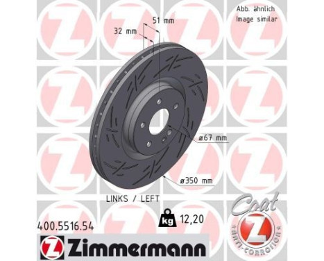 Brake disc BLACK Z 400.5516.54 Zimmermann