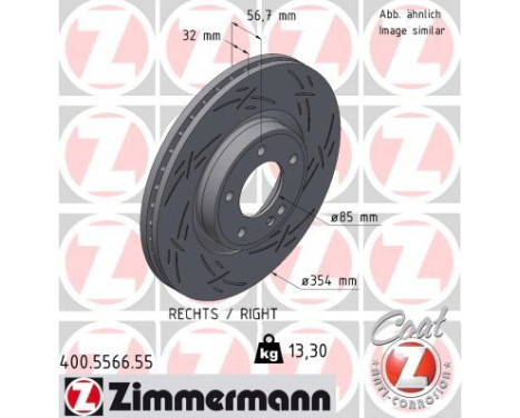 Brake disc BLACK Z 400.5566.55 Zimmermann