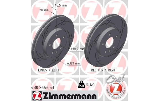 Brake disc BLACK Z 430.2646.53 Zimmermann