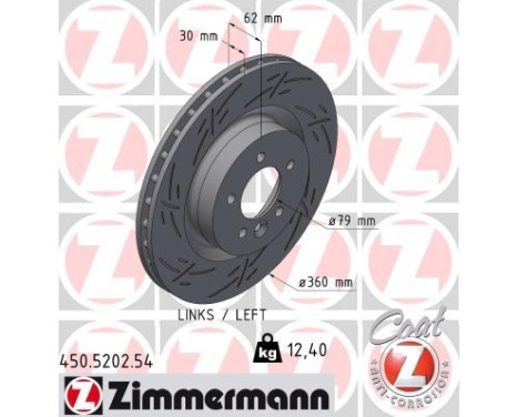 Brake disc BLACK Z 450.5202.54 Zimmermann