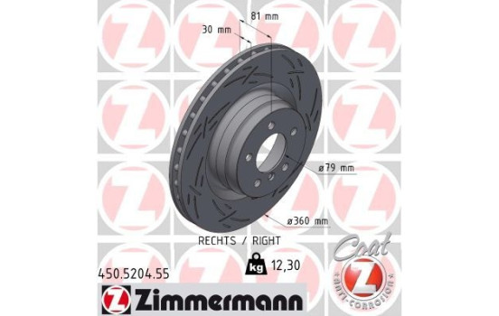 Brake disc BLACK Z 450.5204.55 Zimmermann