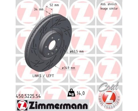 Brake disc BLACK Z 450.5225.54 Zimmermann