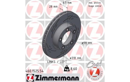 Brake disc BLACK Z 460.1525.54 Zimmermann