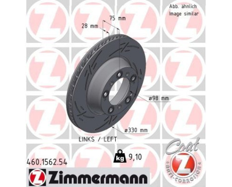 Brake disc BLACK Z 460.1562.54 Zimmermann