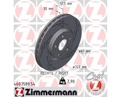 Brake disc BLACK Z 460.1589.54 Zimmermann