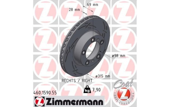 Brake disc BLACK Z 460.1590.55 Zimmermann