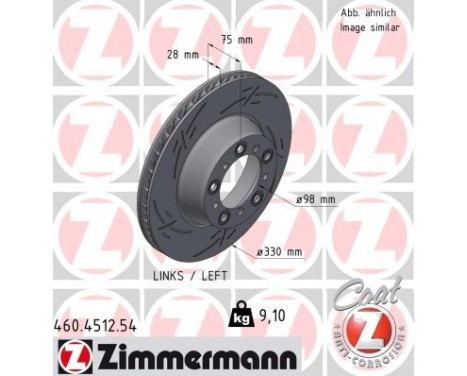 Brake disc BLACK Z 460.4512.54 Zimmermann