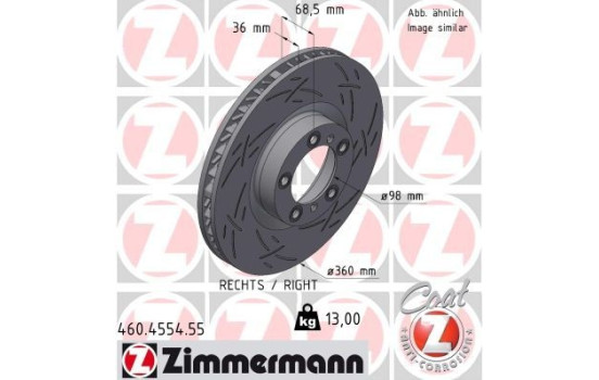 Brake disc BLACK Z 460.4554.55 Zimmermann