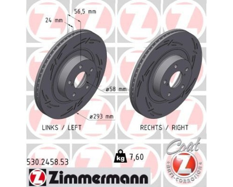 Brake disc BLACK Z 530.2458.53 Zimmermann