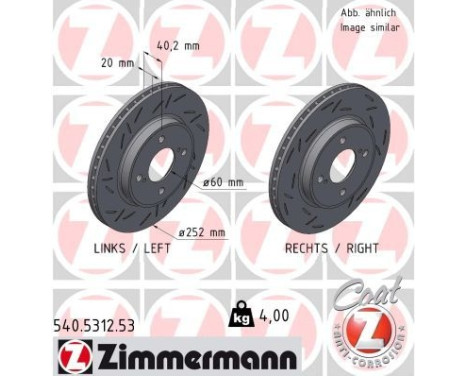 Brake disc BLACK Z 540.5312.53 Zimmermann