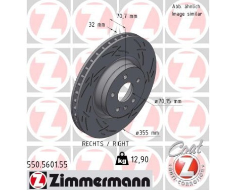 Brake disc BLACK Z 550.5601.55 Zimmermann