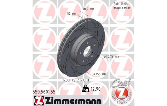 Brake disc BLACK Z 550.5601.55 Zimmermann