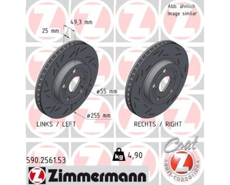 Brake disc BLACK Z 590.2561.53 Zimmermann