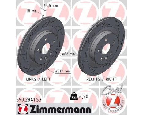 Brake disc BLACK Z 590.2841.53 Zimmermann